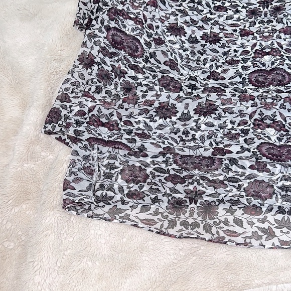 Chelsea28 Bell Sleeve Floral Split Tie Neck Sheer Dress Cover-Up - Size Small - Picture 7 of 9